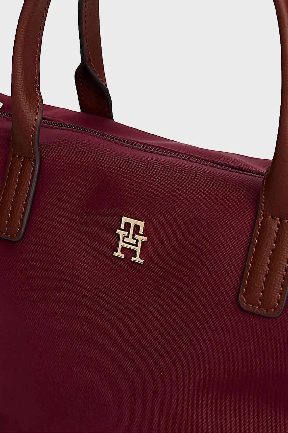 Tommy Hilfiger Logolu Çıkarılabilir Askılı Tote Bayan Çanta AW0AW17709 VLP BORDO - 5