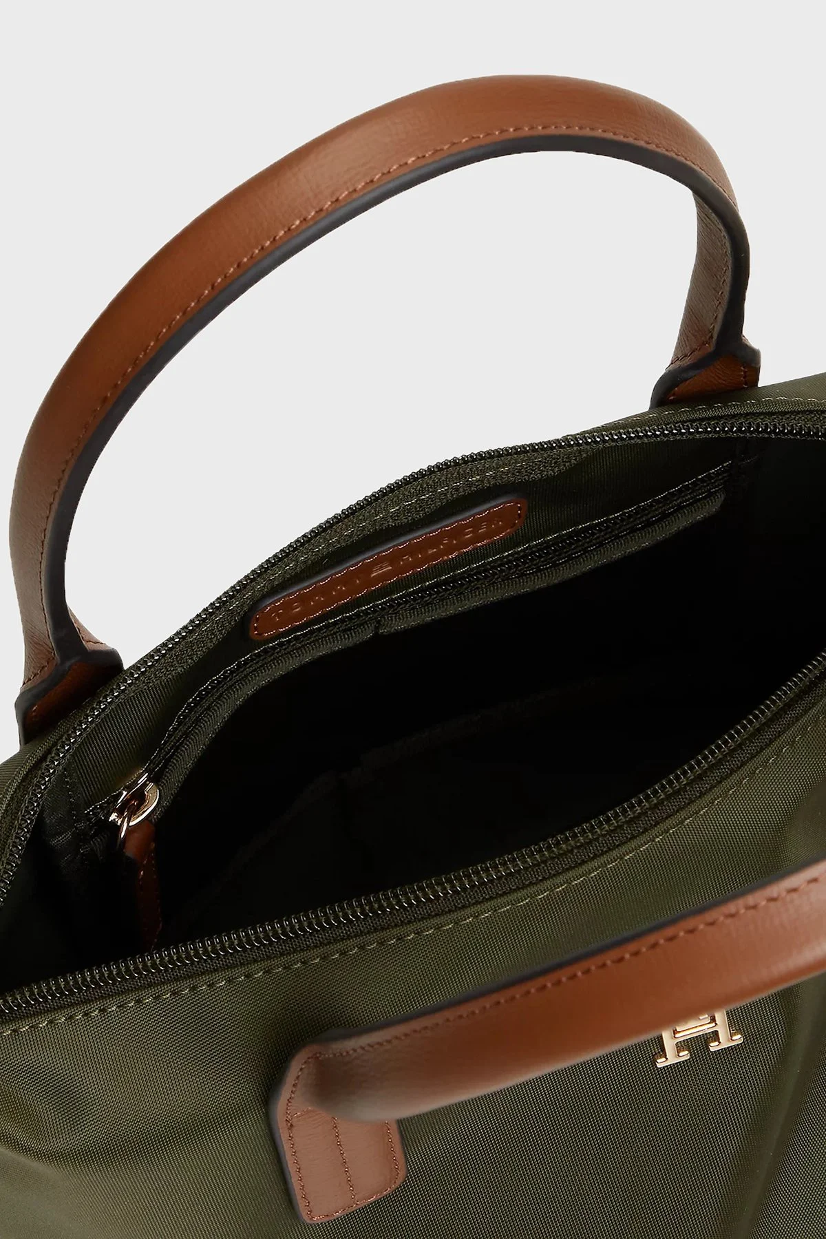 Tommy Hilfiger Logolu Çıkarılabilir Askılı Tote Kadın Çanta AW0AW17709 MRZ Koyu yeşil - 5