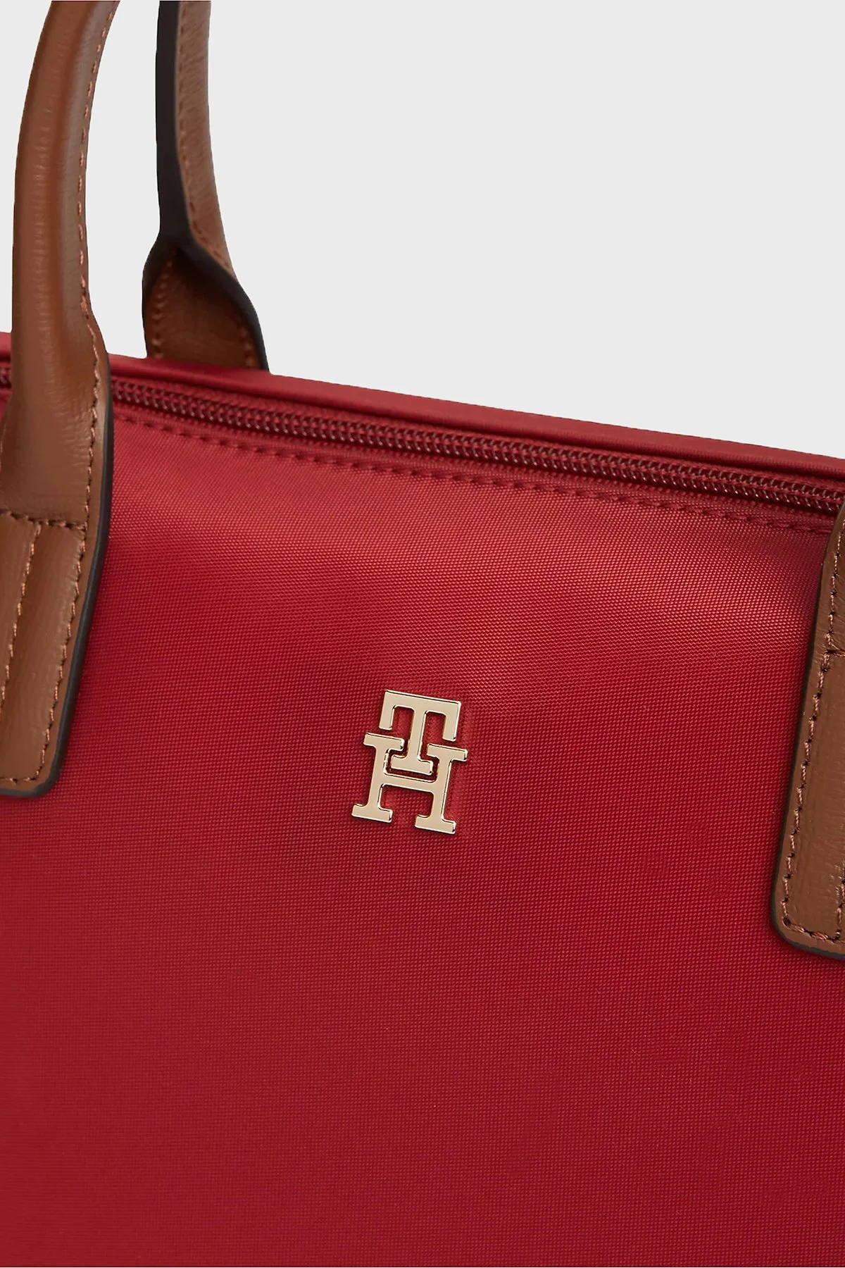 Tommy Hilfiger Logolu Çıkarılabilir Askılı Tote Kadın Çanta AW0AW17709 XLI Kırmızı - 3
