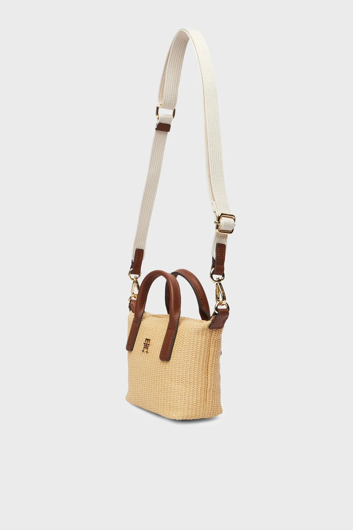 Tommy Hilfiger Logolu Çıkarılabilir Askılı Tote Kadın Çanta AW0AW18526 0F4 BEJ - 3