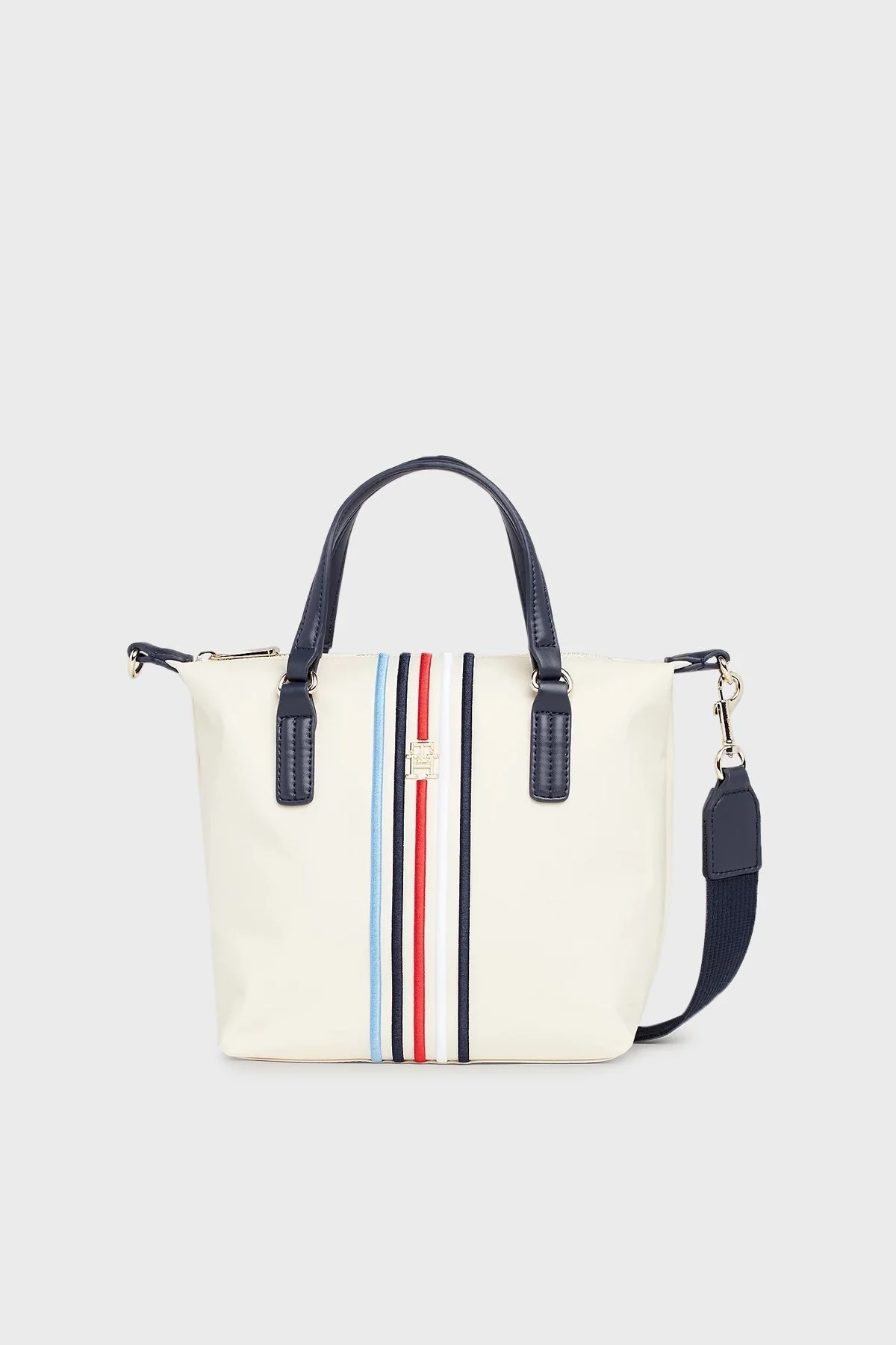 Tommy Hilfiger Logolu Çıkarılabilir Omuz Askılı Tote Bayan Çanta AW0AW15986 AEF BEJ - 1