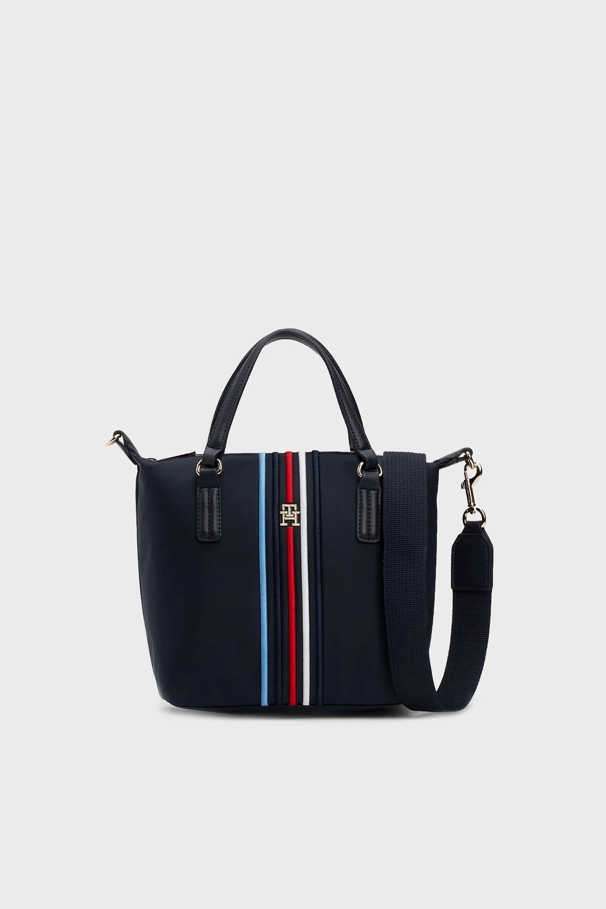 Tommy Hilfiger Logolu Çıkarılabilir Omuz Askılı Tote Bayan Çanta AW0AW15986 DW6 LACİVERT - 1