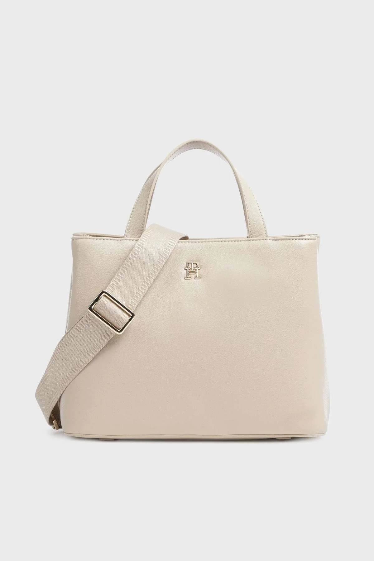 Tommy Hilfiger Logolu Çıkarılabilir Uzatma Askılı Bayan Çanta AW0AW15721 AES BEJ - 1