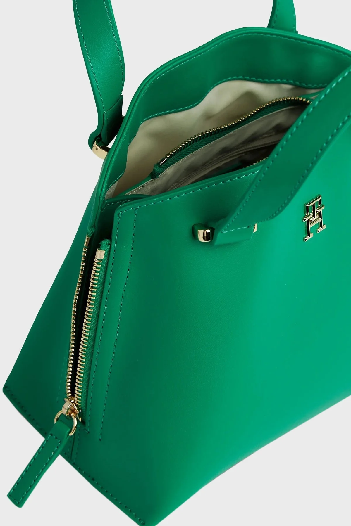 Tommy Hilfiger Logolu Çıkarılabilir Uzatma Askılı Bayan Çanta AW0AW15968 L4B YEŞİL - 5