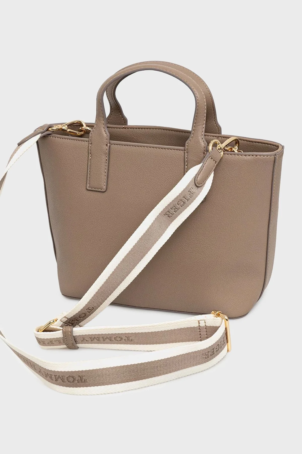 Tommy Hilfiger Logolu Çıkarılabilir ve Ayarlanabilir Askılı Büyük Bayan Çanta AW0AW17448 AFE BEJ - 4