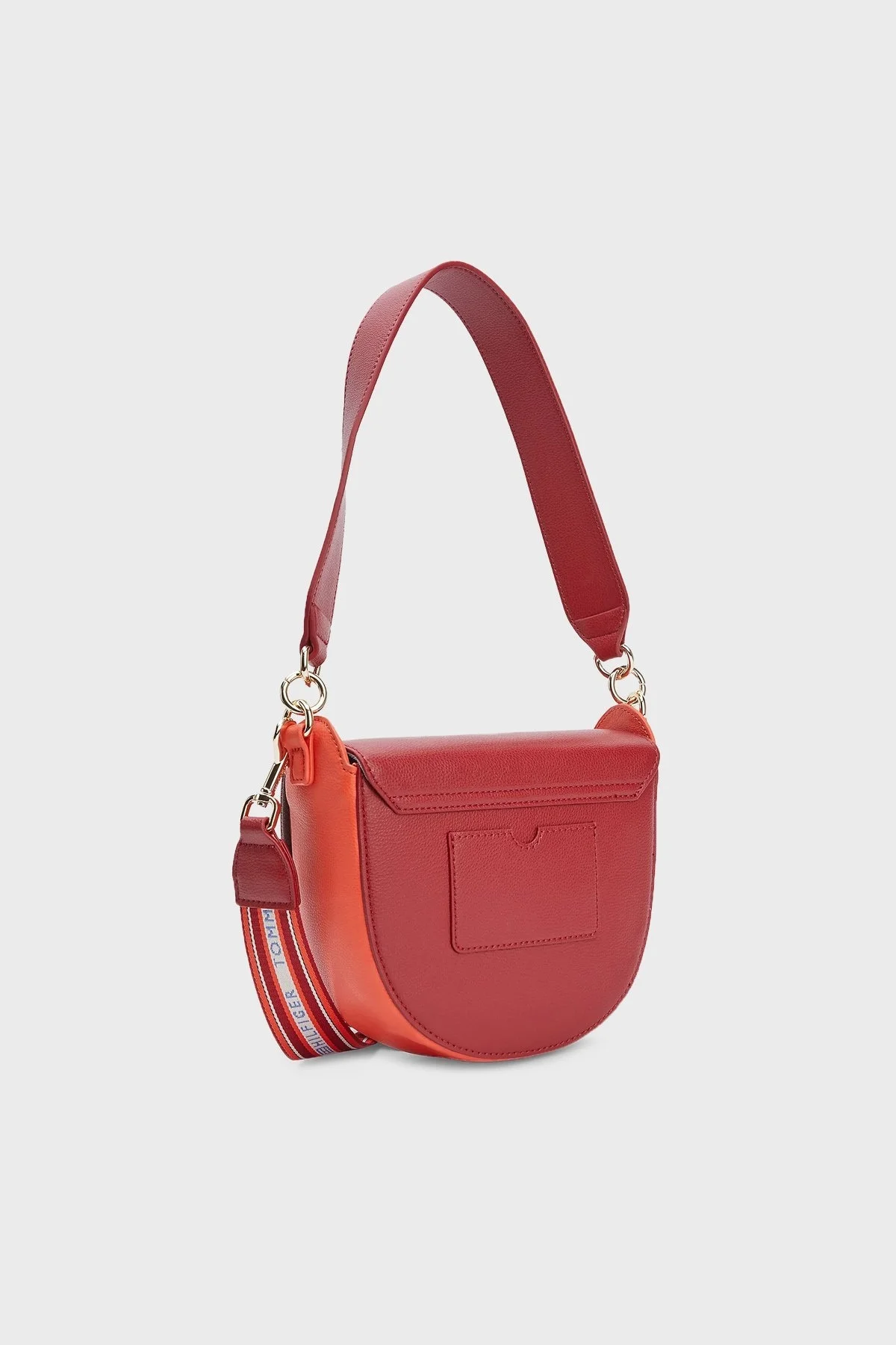 Tommy Hilfiger Logolu Çıkarılabilir ve Ayarlanabilir Uzatma Askılı Bayan Çanta AW0AW14369 0KP Bordo-Turuncu - 5