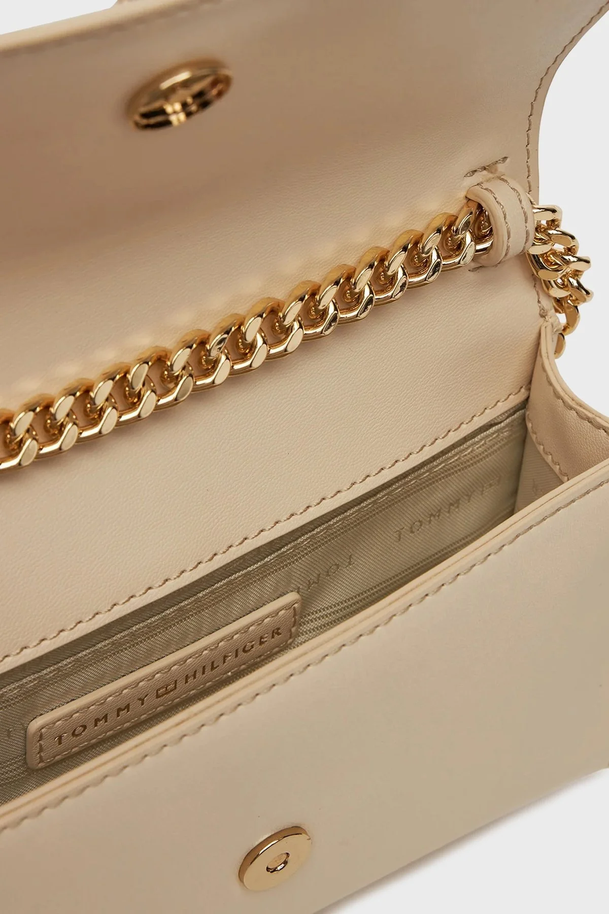 Tommy Hilfiger Logolu Çıkarılabilir Zincir Askılı Bayan Çanta AW0AW17222 AA8 BEJ - 4