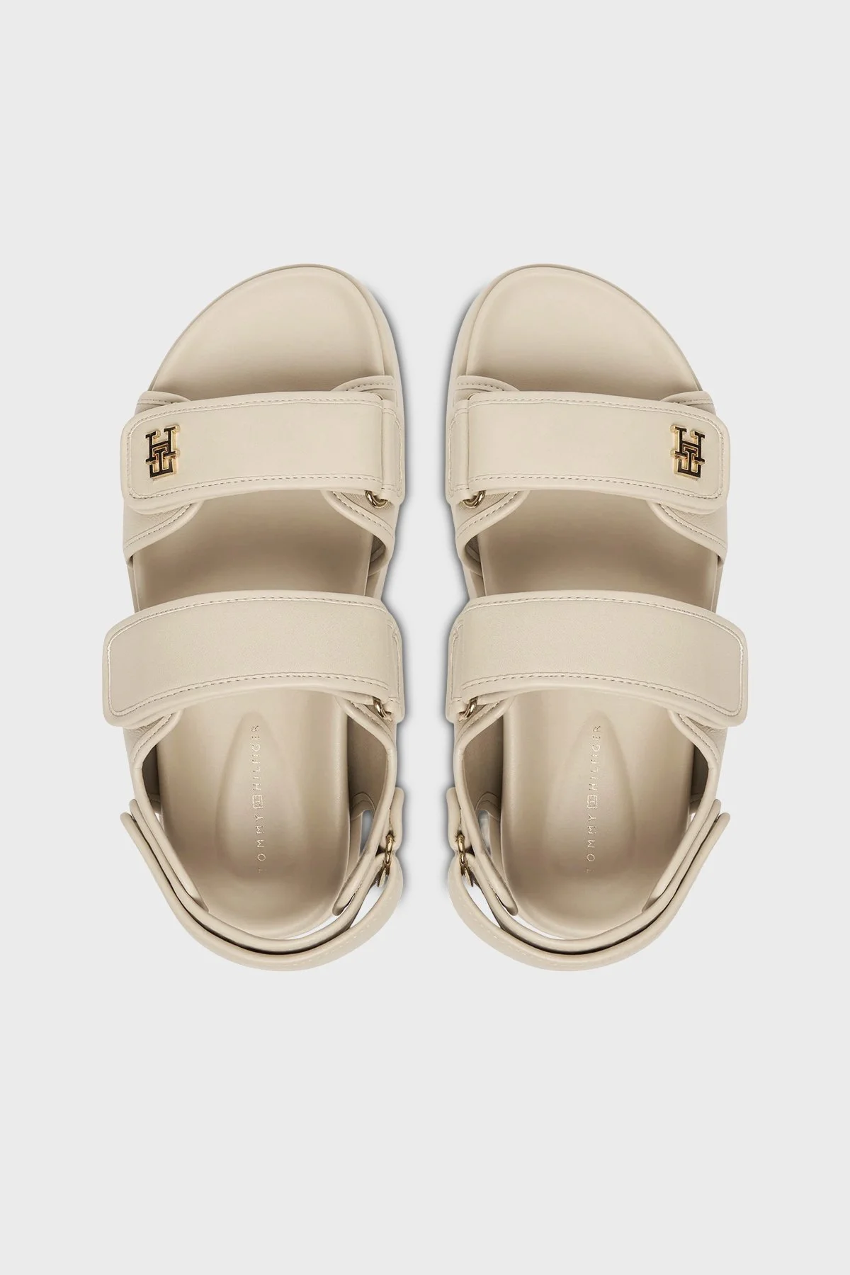 Tommy Hilfiger Logolu Cırt Cırtlı Kadın Sandalet FW0FW09119 ACI BEJ - 3