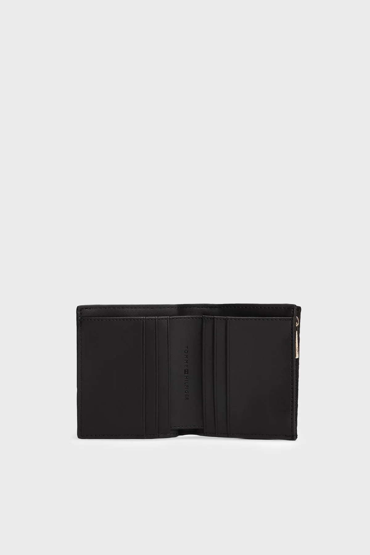 Tommy Hilfiger Logolu Çıtçıtlı ve Fermuarlı Kadın Cüzdan AW0AW18934 BDS Siyah - 4