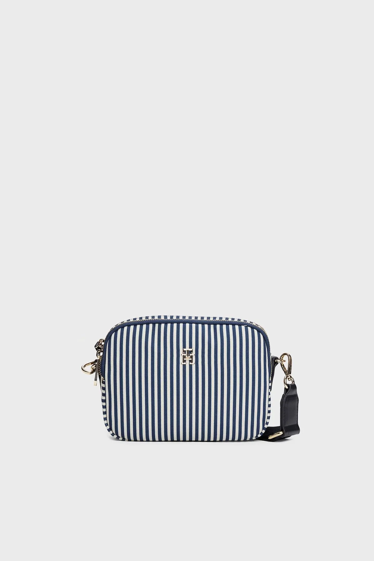 Tommy Hilfiger Logolu Çizgili Ayarlanabilir Askılı Bayan Çanta AW0AW17231 0GY BEYAZ-LACİVERT - 1