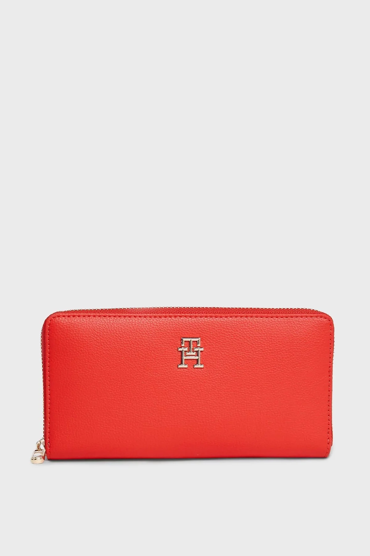 Tommy Hilfiger Logolu Çok Bölmeli Bayan Cüzdan AW0AW16094 XND KIRMIZI - 1