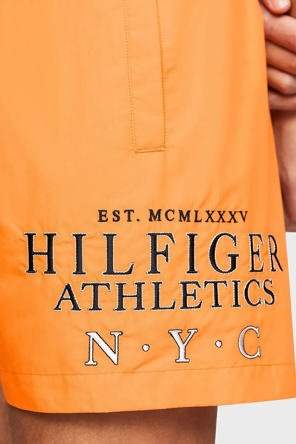 Tommy Hilfiger Logolu Deniz Şortu Belden Bağlamalı Cepli Erkek Mayo Short UM0UM03286 SGQ ORANGE - 3