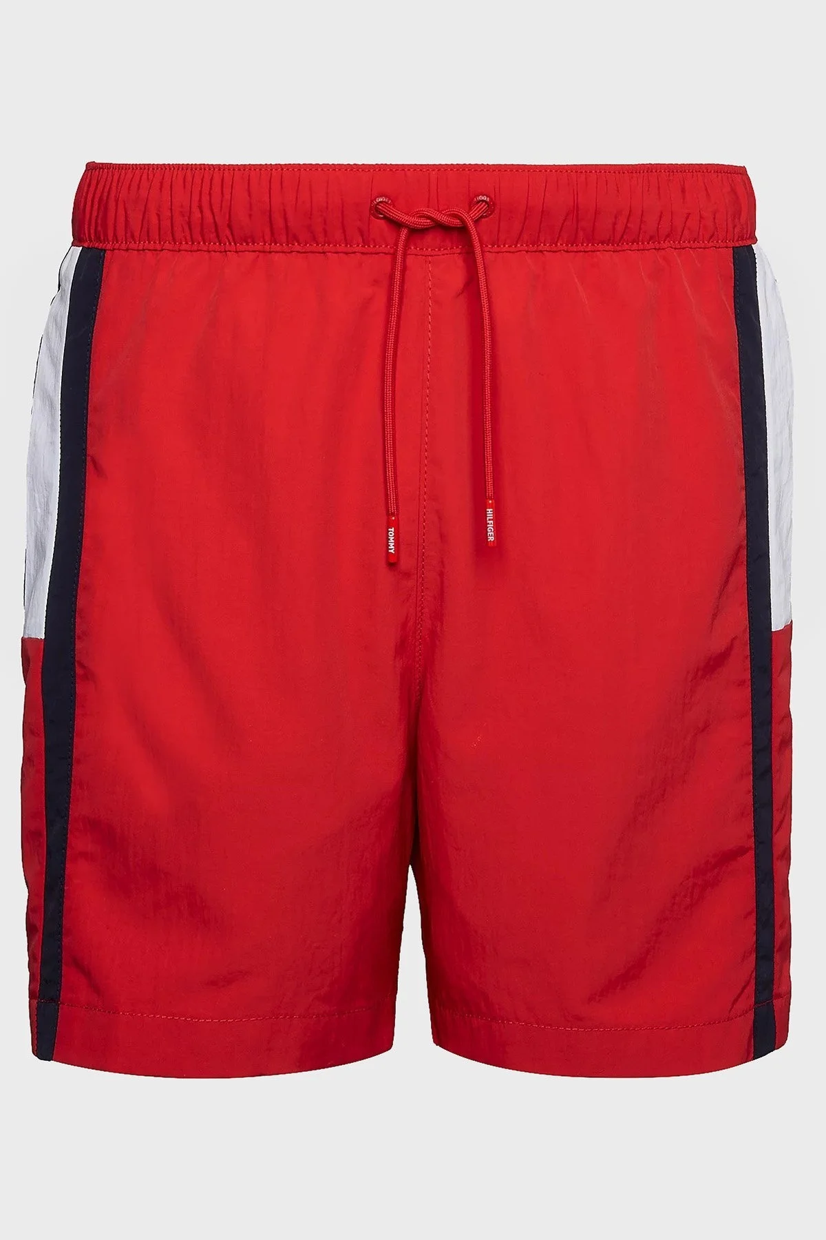 Tommy Hilfiger Logolu Deniz Şortu Belden Bağlamalı Slim Fit Cepli Erkek Mayo Short UM0UM02730 XLG KIRMIZI - 4