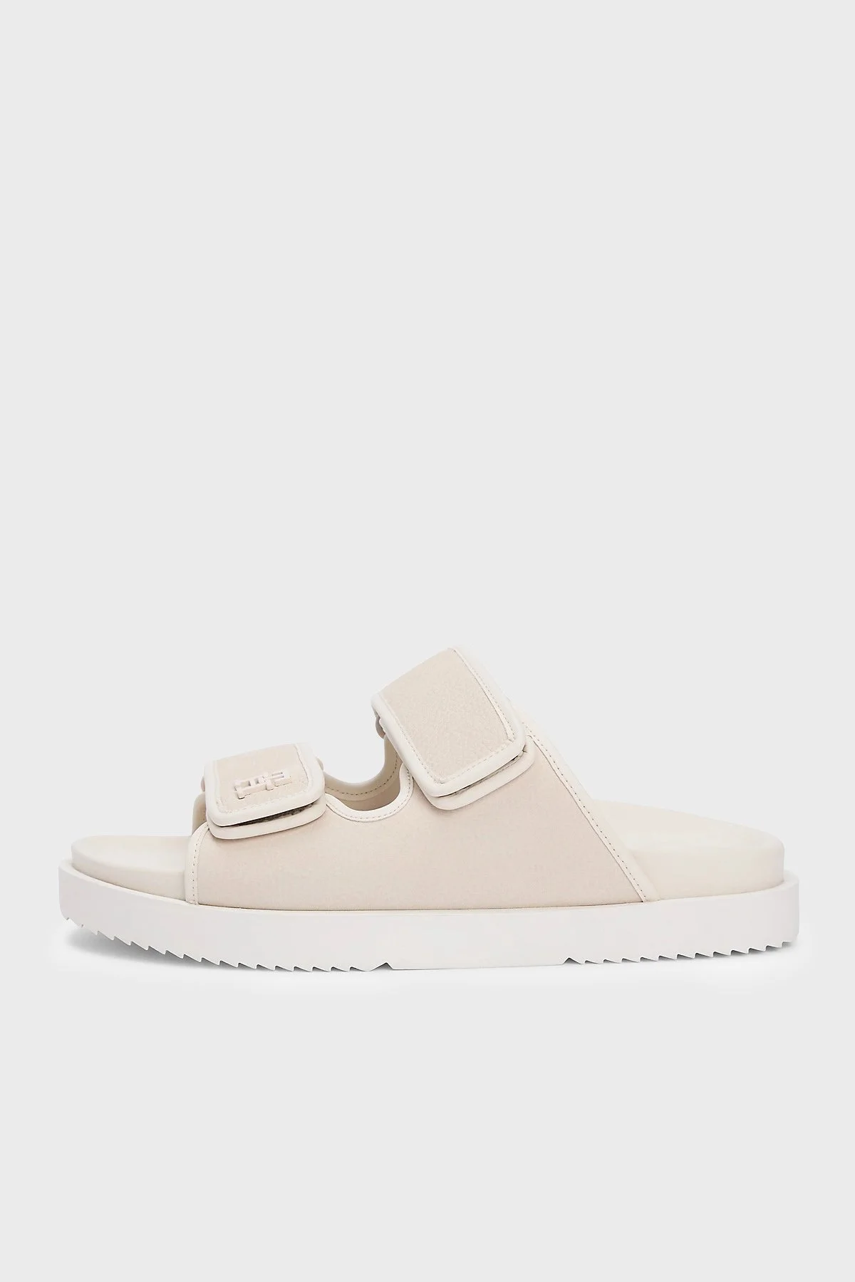 Tommy Hilfiger Logolu Deri Cırt Cırtlı Kadın Sandalet FW0FW09298 AEO BEJ - 2