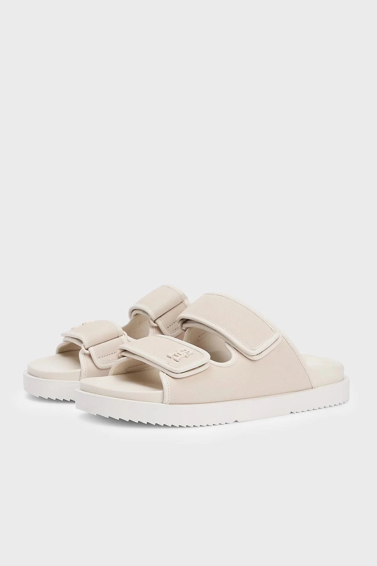 Tommy Hilfiger Logolu Deri Cırt Cırtlı Kadın Sandalet FW0FW09298 AEO BEJ - 3