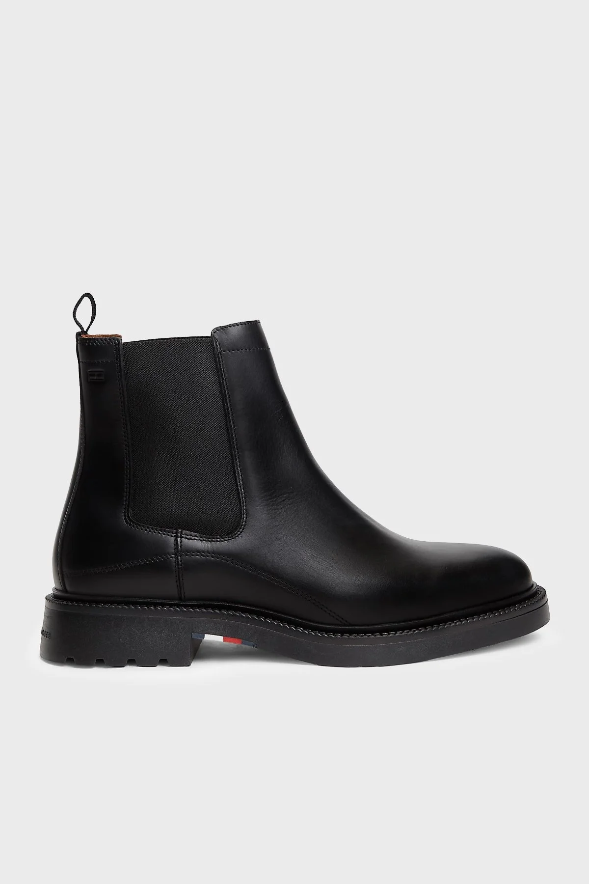 Tommy Hilfiger Logolu Deri Erkek Bot FM0FM05966 BDS Siyah - 1