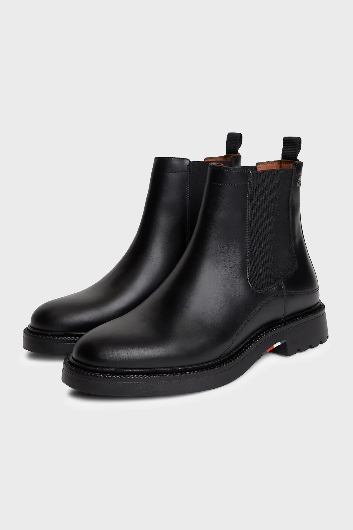 Tommy Hilfiger Logolu Deri Erkek Bot FM0FM05966 BDS Siyah - 4