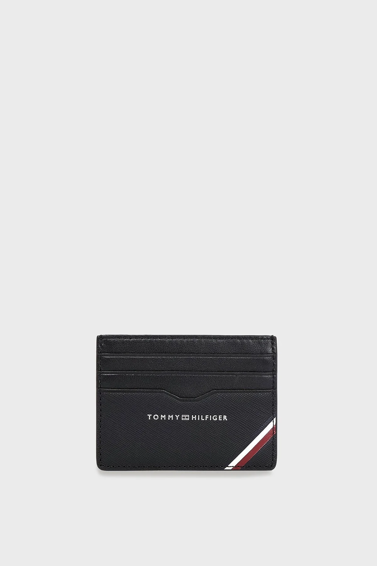 Tommy Hilfiger Logolu Deri Erkek Kartlık AM0AM11583 BDS SİYAH - 1