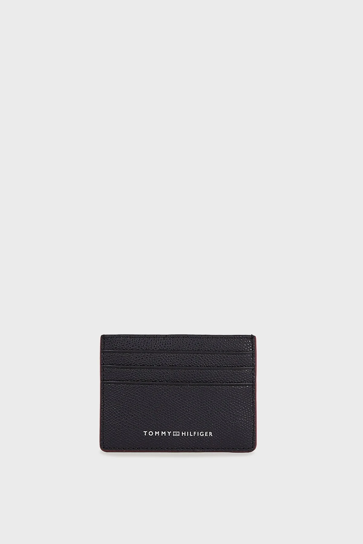 Tommy Hilfiger Logolu Deri Erkek Kartlık AM0AM11606 BDS SİYAH - 1