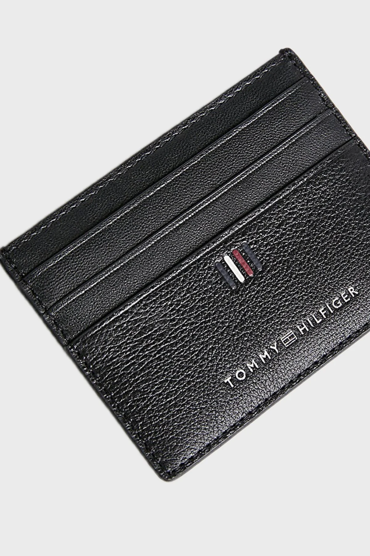 Tommy Hilfiger Logolu Deri Erkek Kartlık AM0AM11858 BDS SİYAH - 3