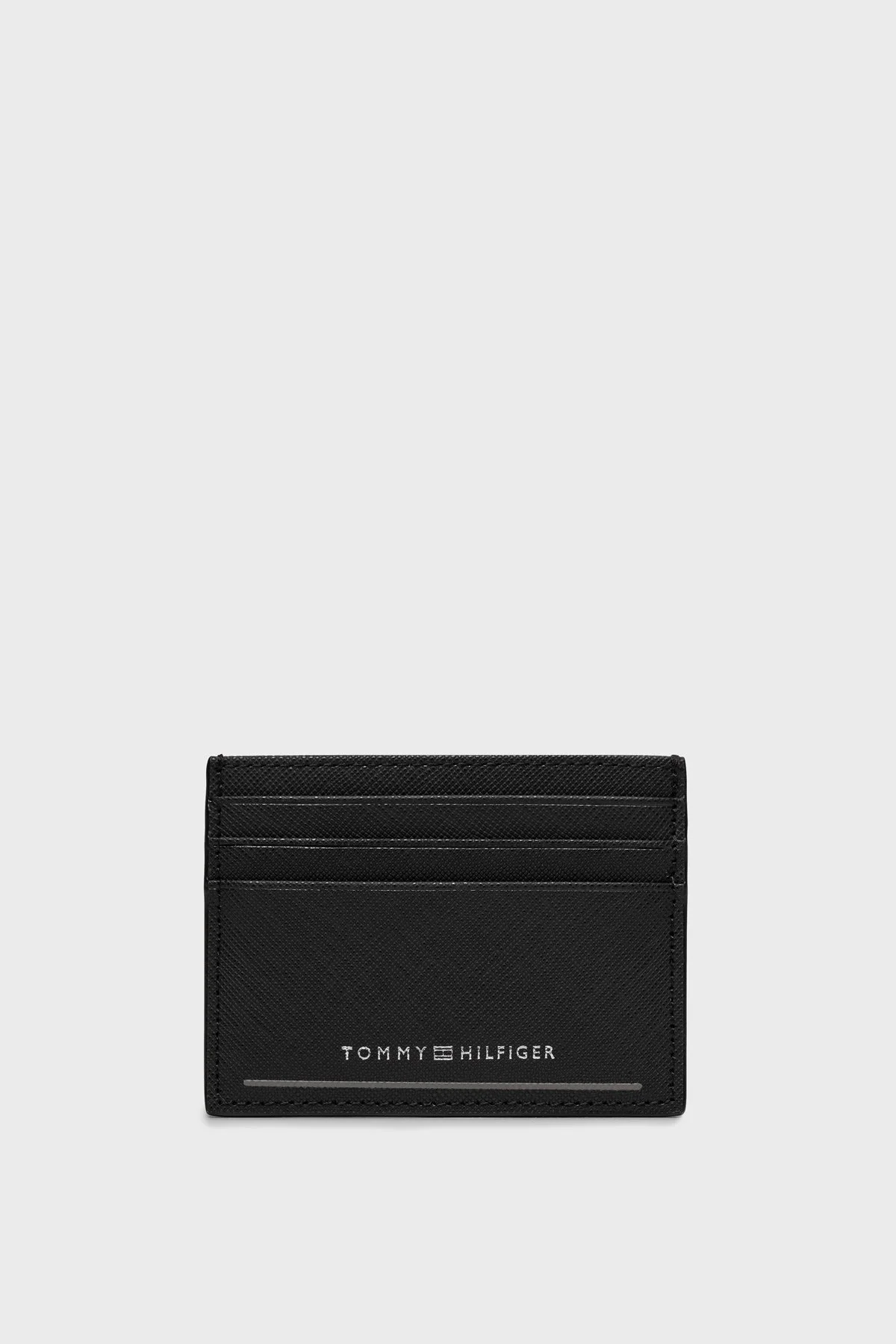 Tommy Hilfiger Logolu Deri Erkek Kartlık AM0AM11863 BDS SİYAH - 1