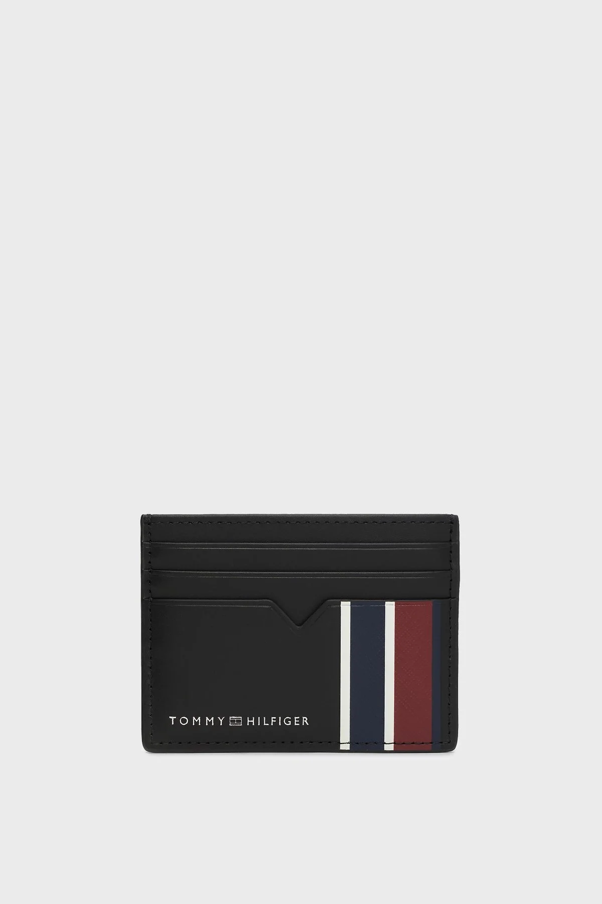Tommy Hilfiger Logolu Deri Erkek Kartlık AM0AM12780 BDS SİYAH - 1