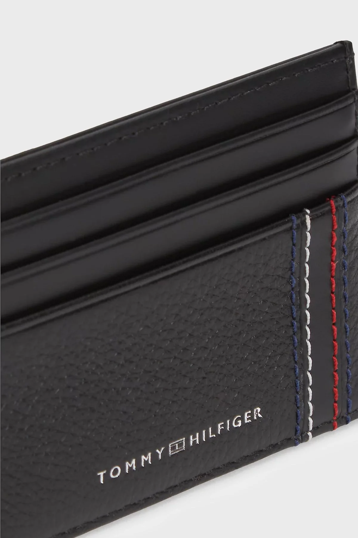 Tommy Hilfiger Logolu Deri Erkek Kartlık AM0AM14228 BDS SİYAH - 4