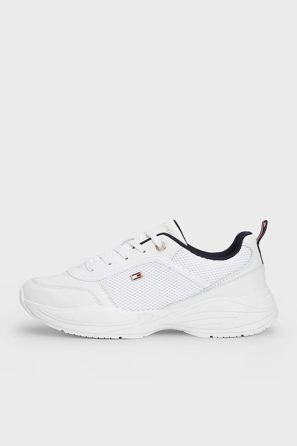 Tommy Hilfiger Logolu Deri Kalın Tabanlı Sneaker Bayan Ayakkabı FW0FW07818 0K5 BEYAZ - 2