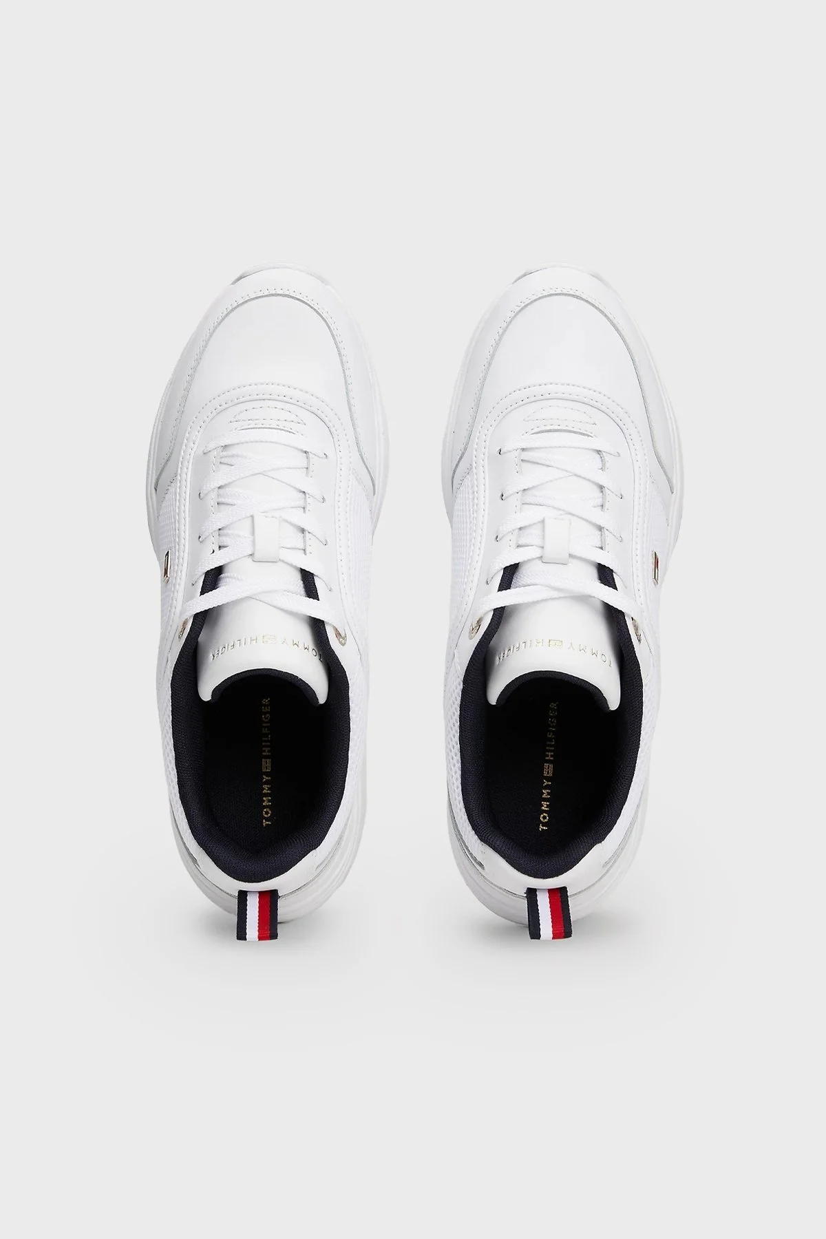 Tommy Hilfiger Logolu Deri Kalın Tabanlı Sneaker Bayan Ayakkabı FW0FW07818 0K5 BEYAZ - 6