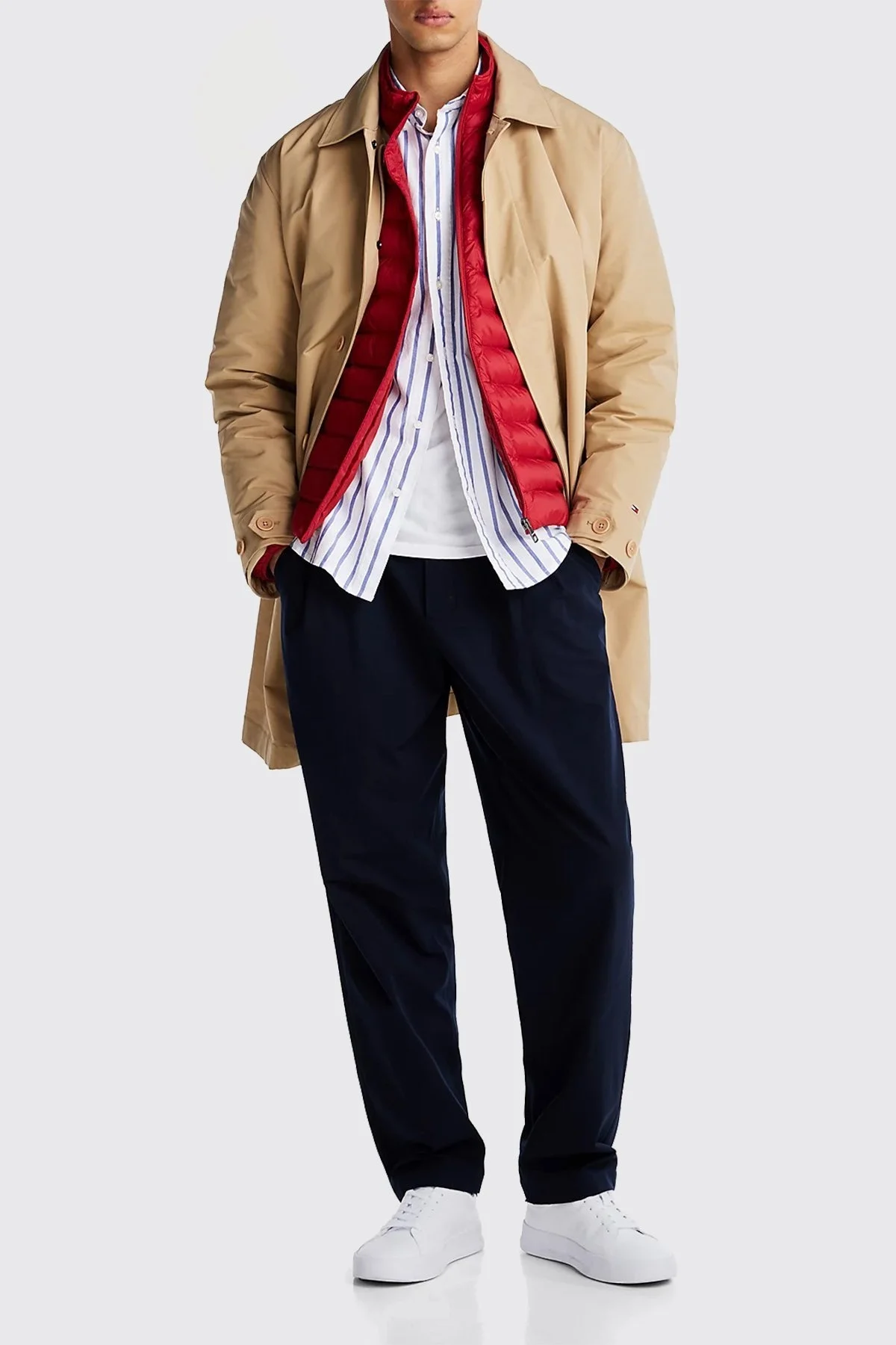 Tommy Hilfiger Logolu Deri Karışımlı Kalın Taban Sneaker Erkek Ayakkabı FM0FM05367 0LD BEYAZ - 9