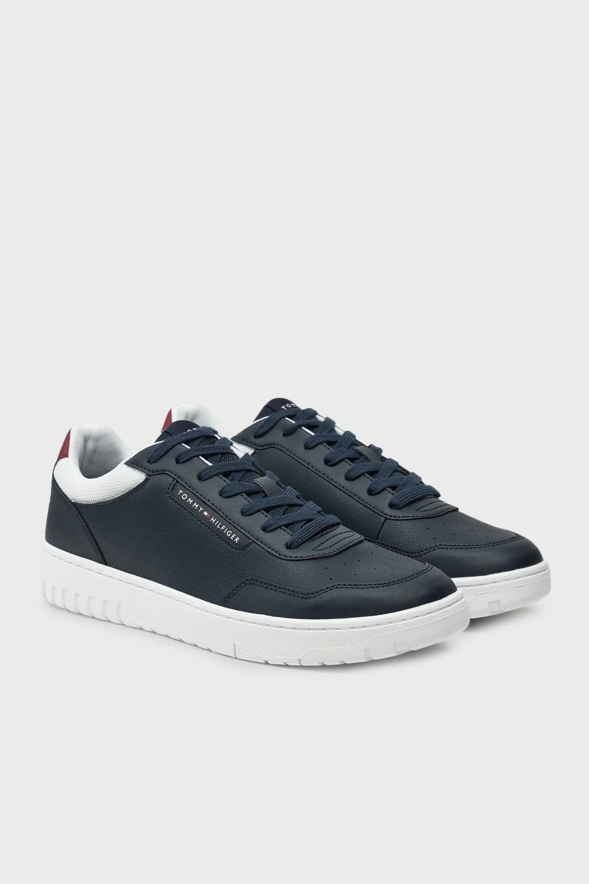 Tommy Hilfiger Logolu Deri Karışımlı Sneaker Erkek Ayakkabı FM0FM05369 DW5 LACİVERT - 2