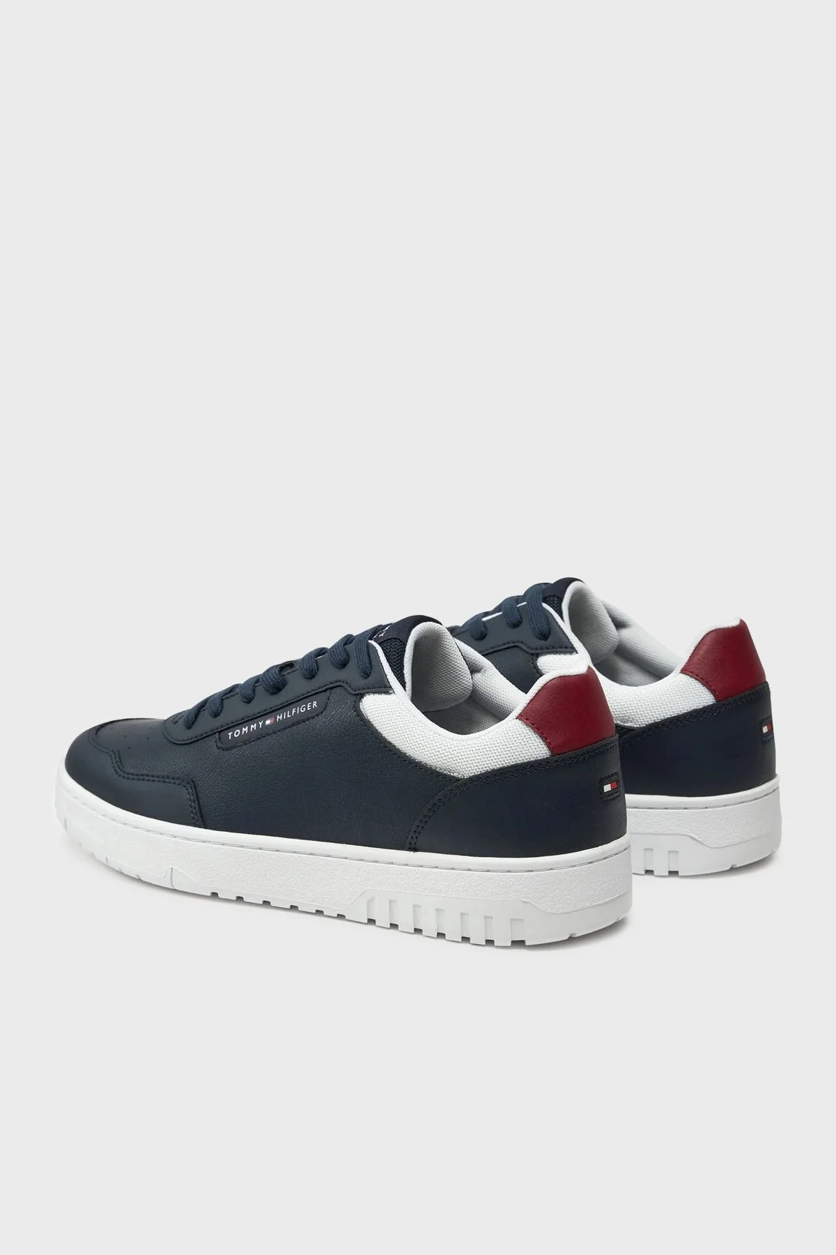 Tommy Hilfiger Logolu Deri Karışımlı Sneaker Erkek Ayakkabı FM0FM05369 DW5 LACİVERT - 3
