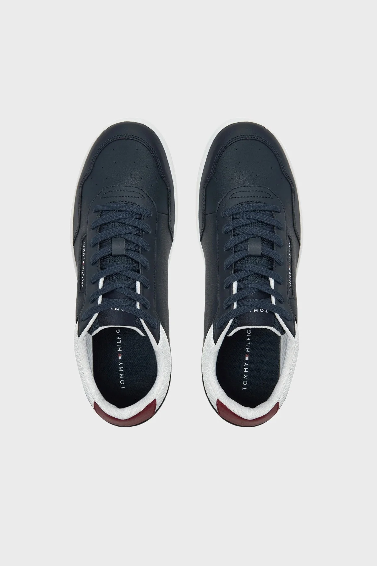 Tommy Hilfiger Logolu Deri Karışımlı Sneaker Erkek Ayakkabı FM0FM05369 DW5 LACİVERT - 4