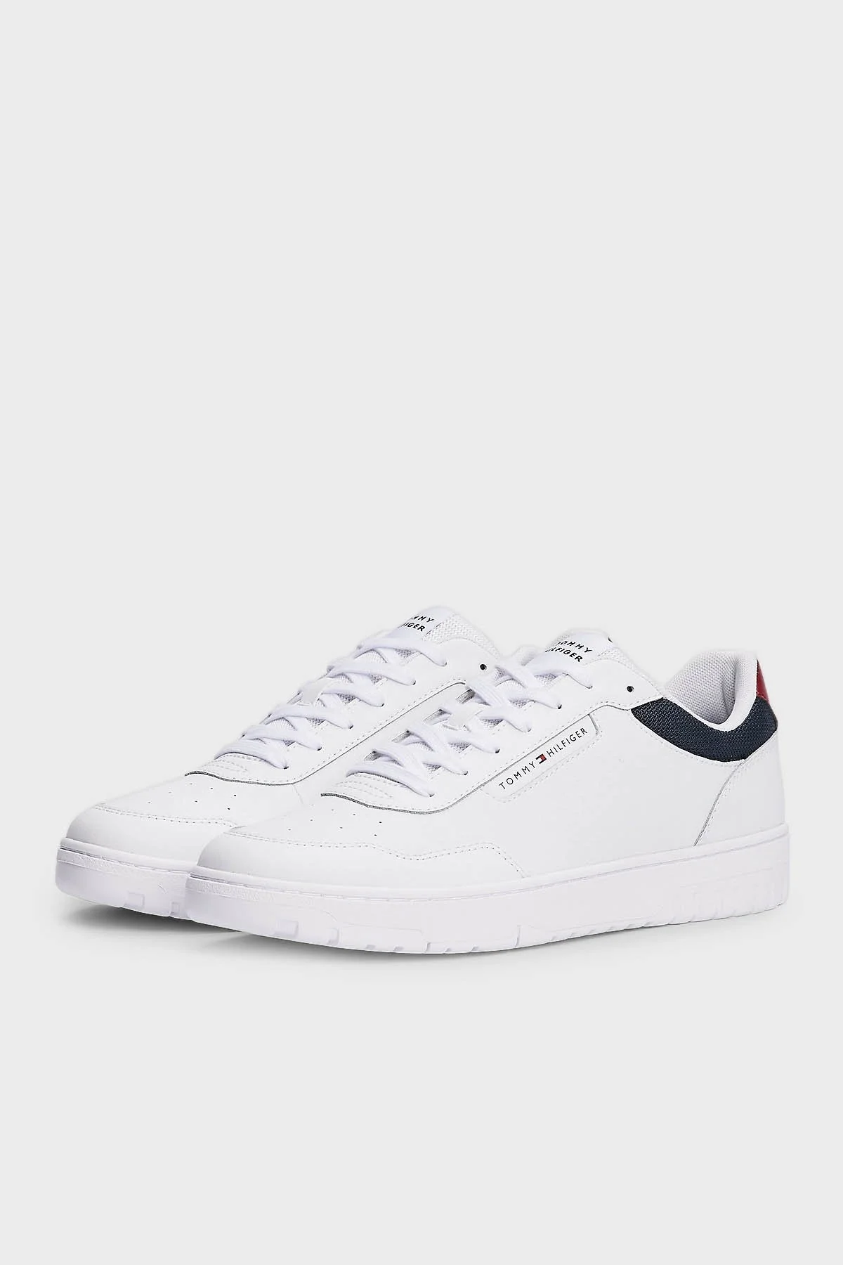Tommy Hilfiger Logolu Deri Karışımlı Sneaker Erkek Ayakkabı FM0FM05369 YBS BEYAZ - 3