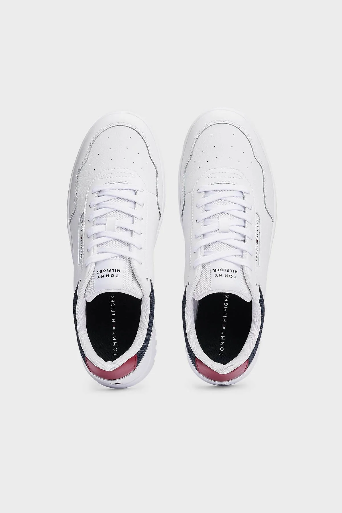 Tommy Hilfiger Logolu Deri Karışımlı Sneaker Erkek Ayakkabı FM0FM05369 YBS BEYAZ - 11