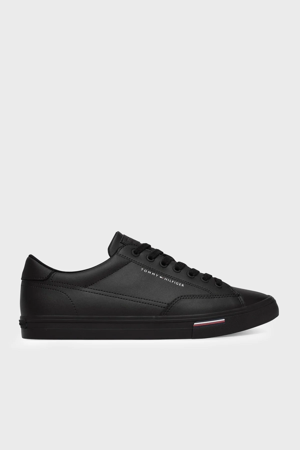 Tommy Hilfiger Logolu Deri Karışımlı Sneaker Erkek Ayakkabı FM0FM05814 BDS SİYAH - 1