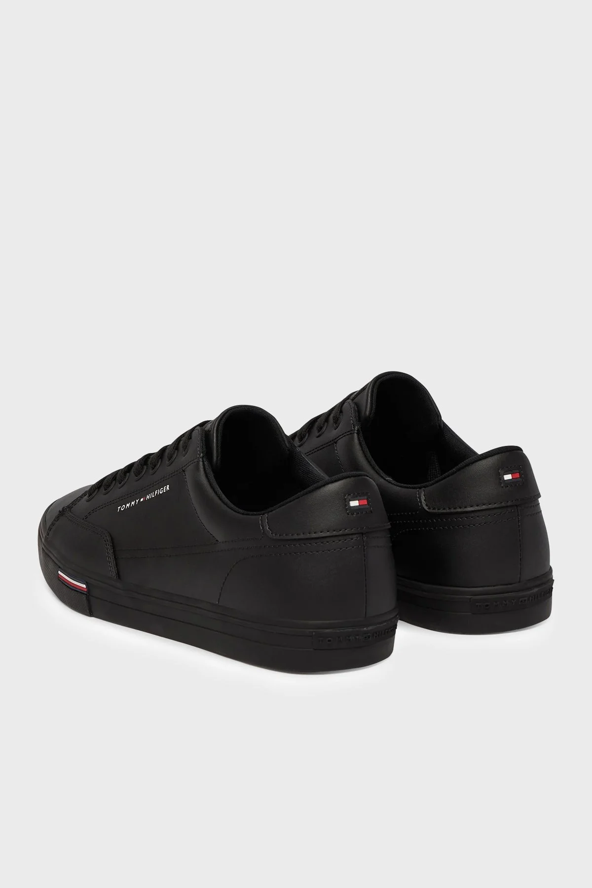 Tommy Hilfiger Logolu Deri Karışımlı Sneaker Erkek Ayakkabı FM0FM05814 BDS SİYAH - 4