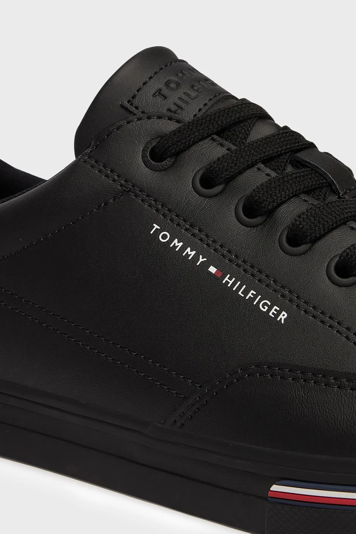Tommy Hilfiger Logolu Deri Karışımlı Sneaker Erkek Ayakkabı FM0FM05814 BDS SİYAH - 6