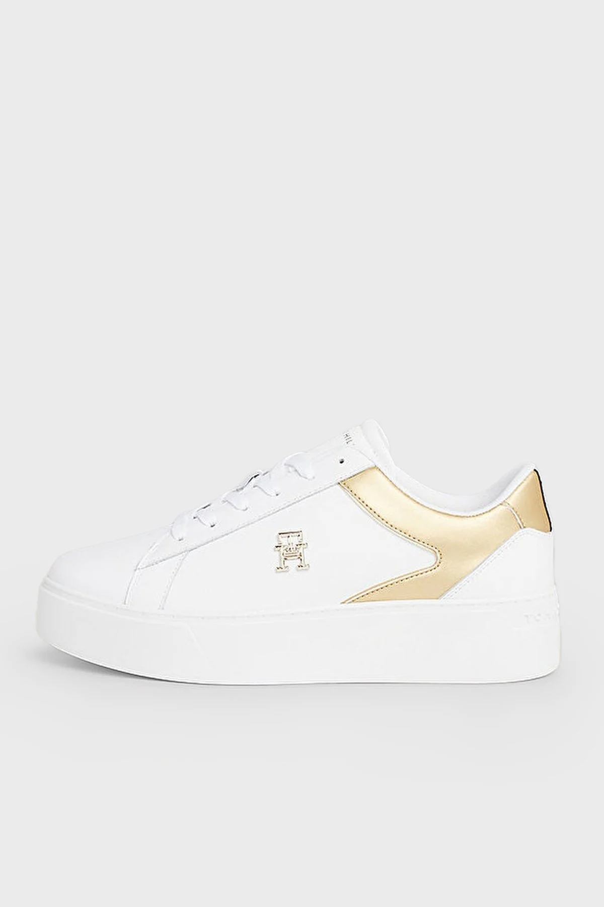 Tommy Hilfiger Logolu Deri Platform Sneaker Bayan Ayakkabı FW0FW08073 0K6 BEYAZ - 2