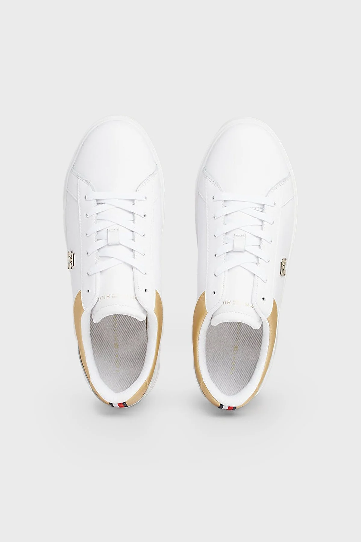 Tommy Hilfiger Logolu Deri Platform Sneaker Bayan Ayakkabı FW0FW08073 0K6 BEYAZ - 3