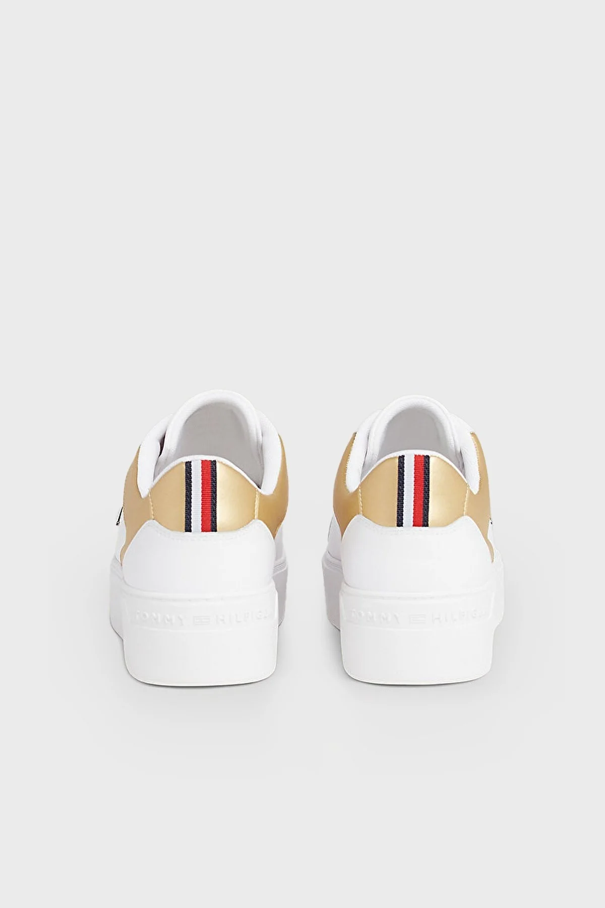 Tommy Hilfiger Logolu Deri Platform Sneaker Bayan Ayakkabı FW0FW08073 0K6 BEYAZ - 6