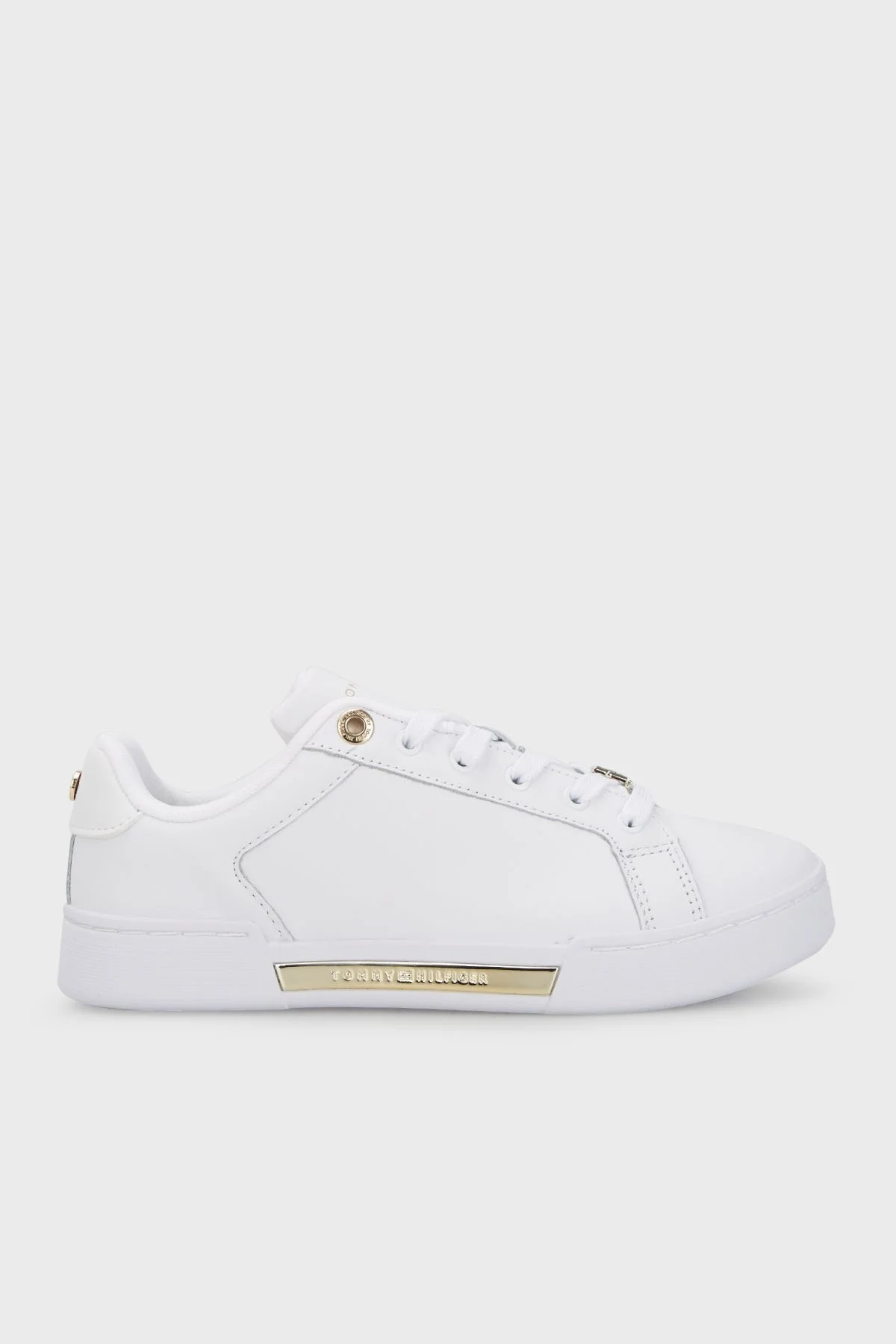 Tommy Hilfiger Logolu Deri Sneaker Bayan Ayakkabı FW0FW06908 0K6 BEYAZ - 1