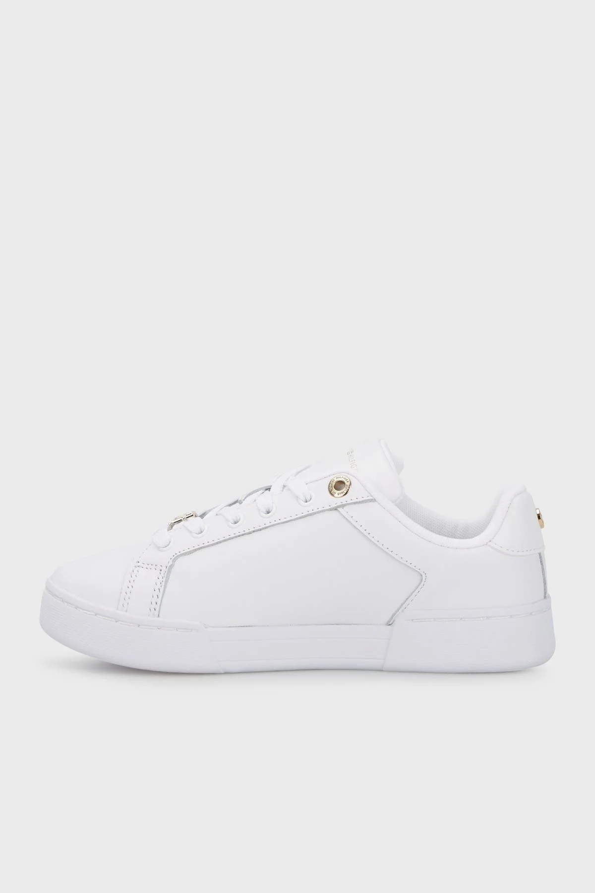 Tommy Hilfiger Logolu Deri Sneaker Bayan Ayakkabı FW0FW06908 0K6 BEYAZ - 2