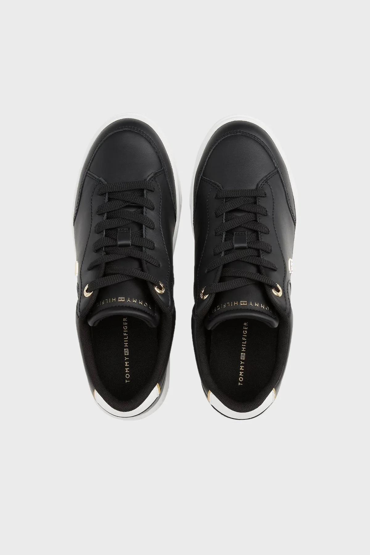 Tommy Hilfiger Logolu Deri Sneaker Bayan Ayakkabı FW0FW08322 BDS SİYAH - 5