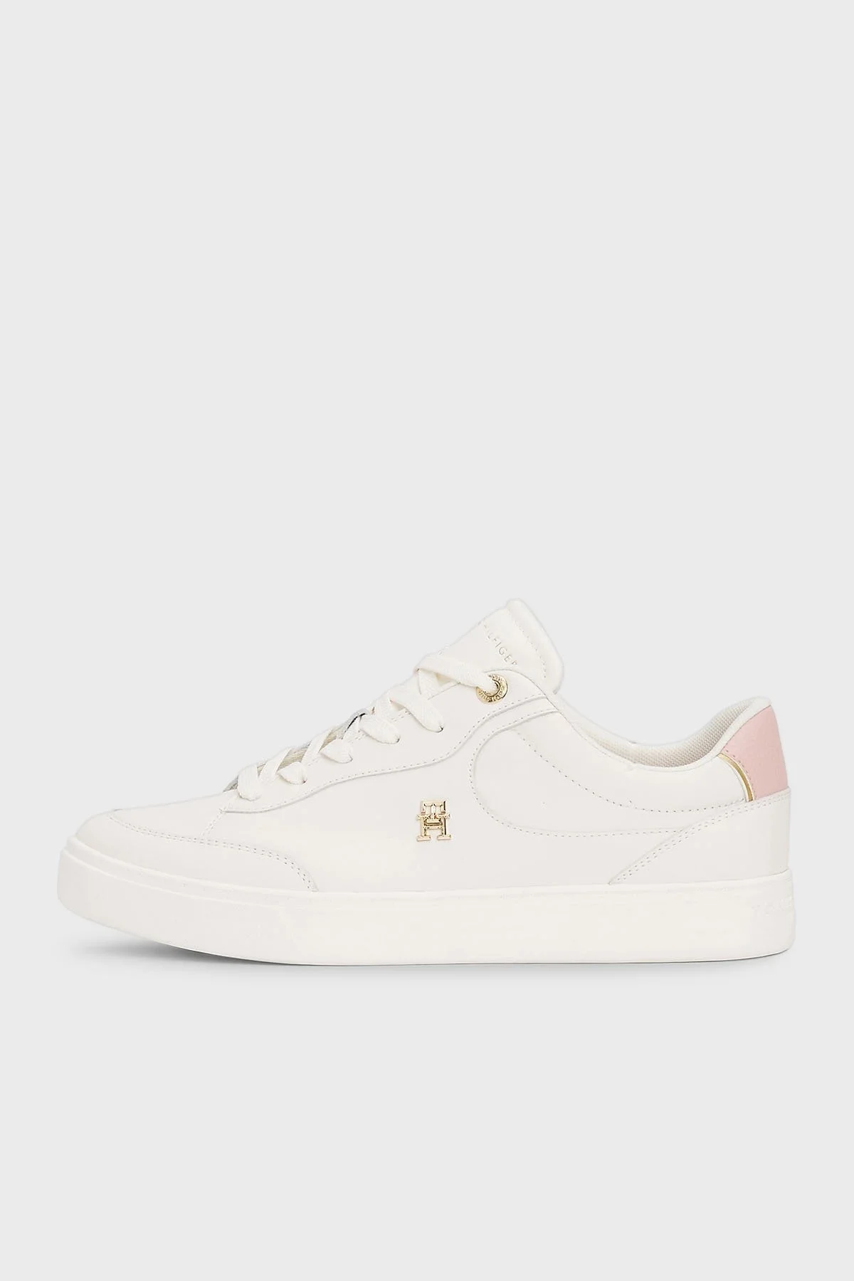 Tommy Hilfiger Logolu Deri Sneaker Bayan Ayakkabı FW0FW08322 YBH BEYAZ - 3