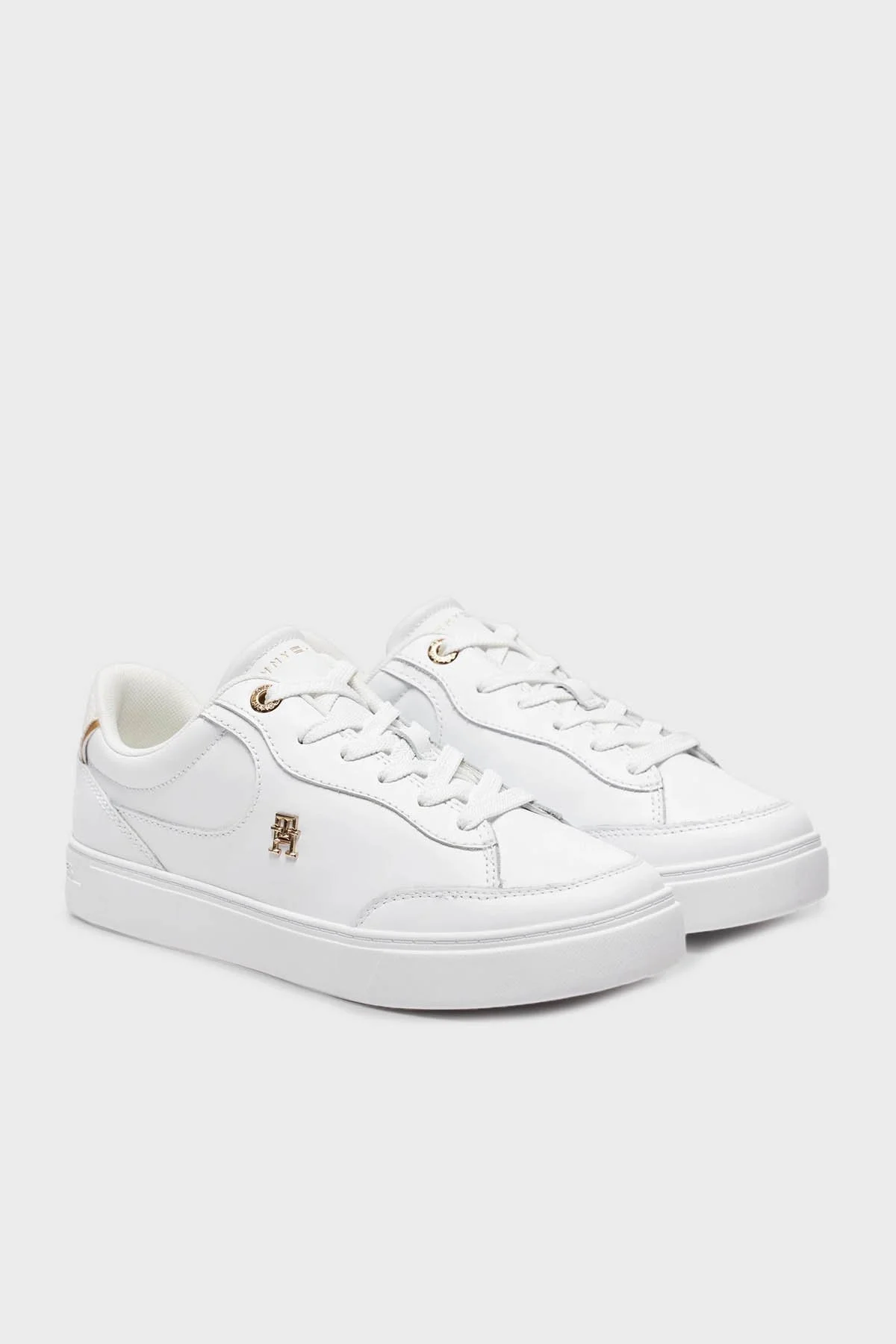 Tommy Hilfiger Logolu Deri Sneaker Bayan Ayakkabı FW0FW08322 YBS BEYAZ - 2