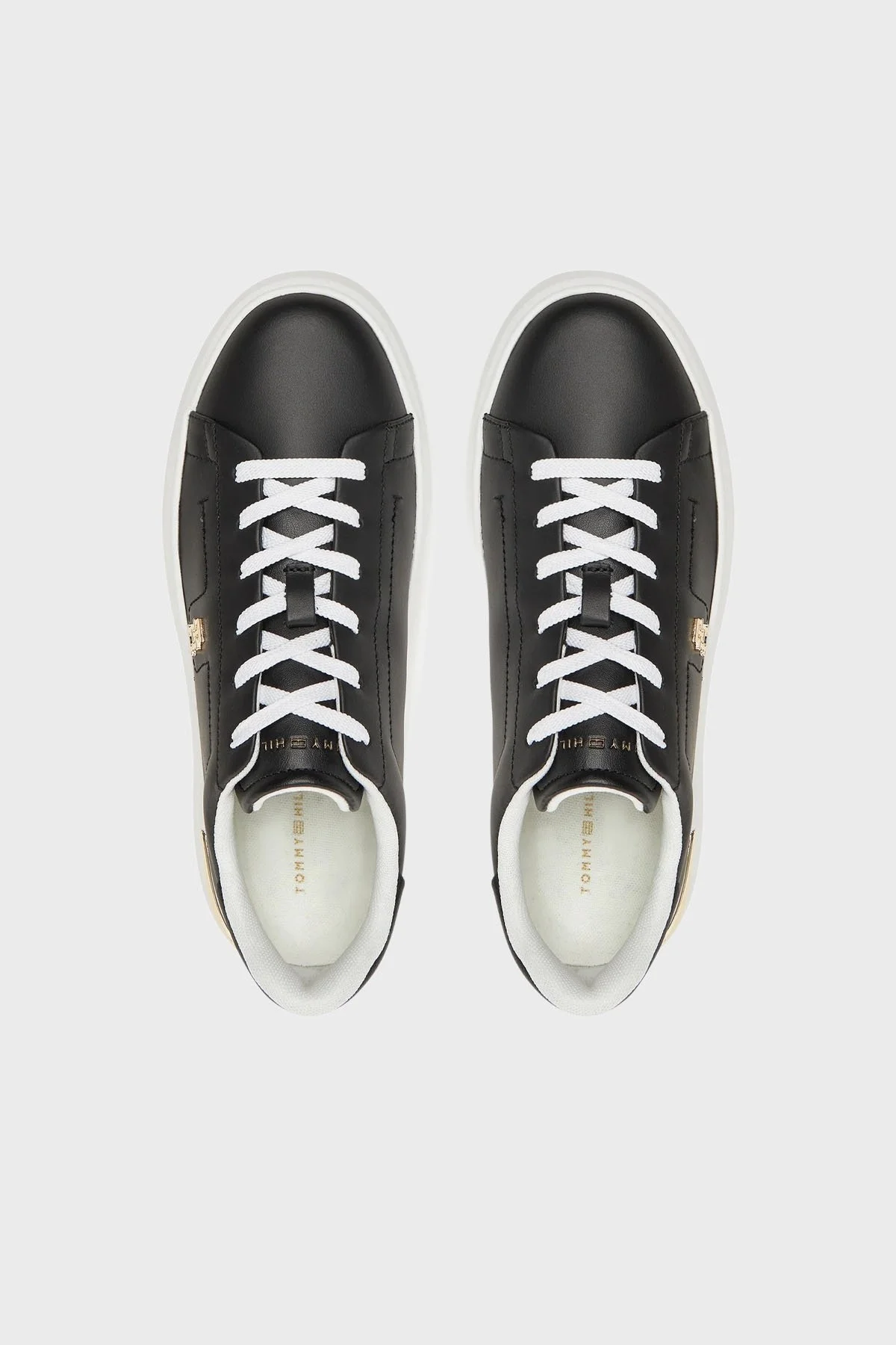 Tommy Hilfiger Logolu Deri Sneaker Bayan Ayakkabı FW0FW08631 BDS SİYAH - 9