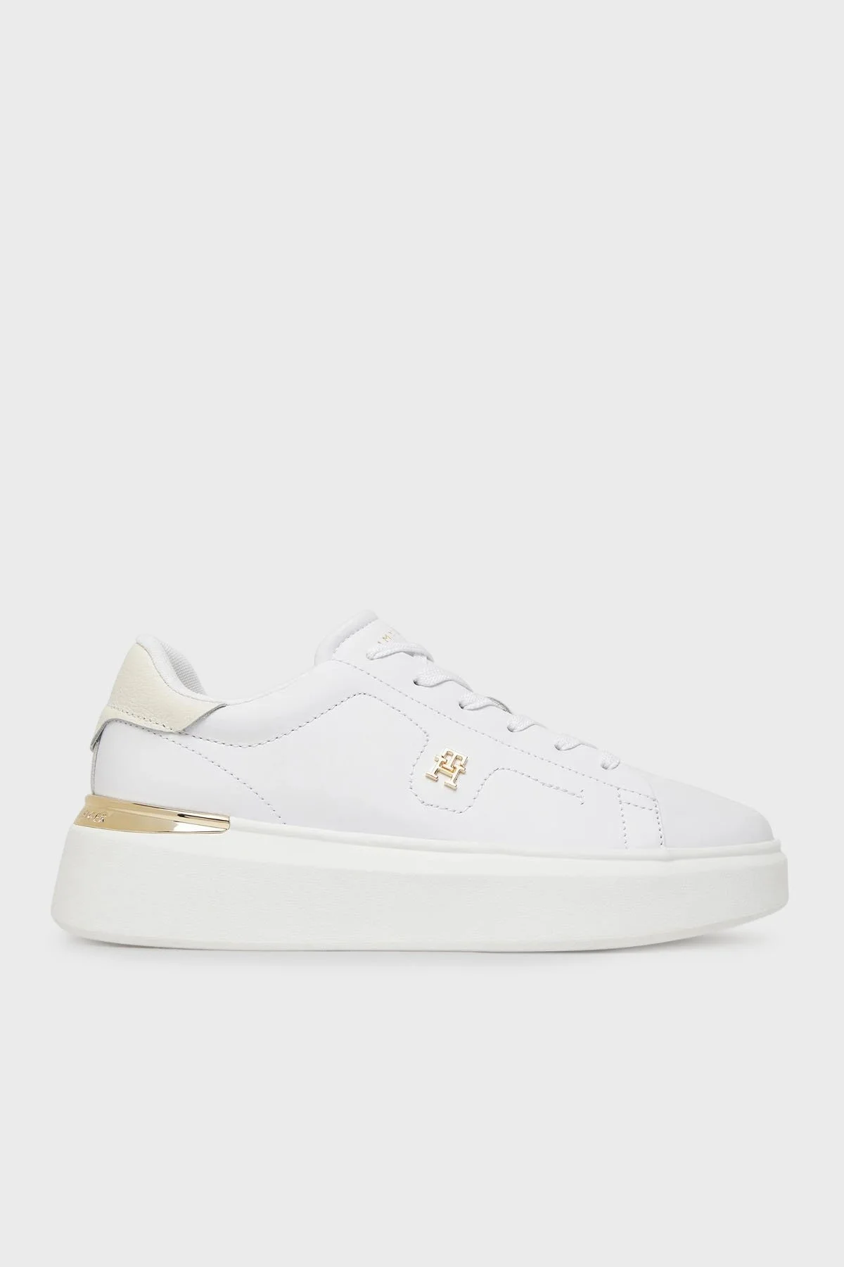 Tommy Hilfiger Logolu Deri Sneaker Bayan Ayakkabı FW0FW08631 YBS BEYAZ - 7