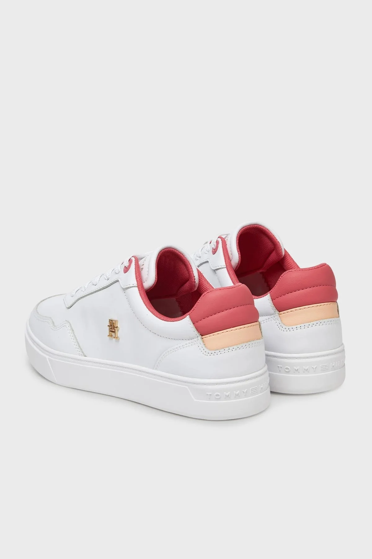 Tommy Hilfiger Logolu Deri Sneaker Bayan Ayakkabı FW0FW08680 01S BEYAZ - 9