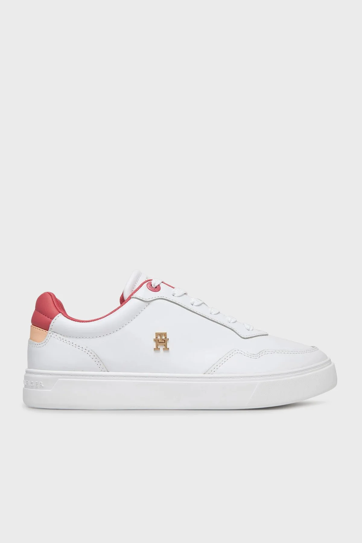 Tommy Hilfiger Logolu Deri Sneaker Kadın Ayakkabı FW0FW08680 01S BEYAZ - 1